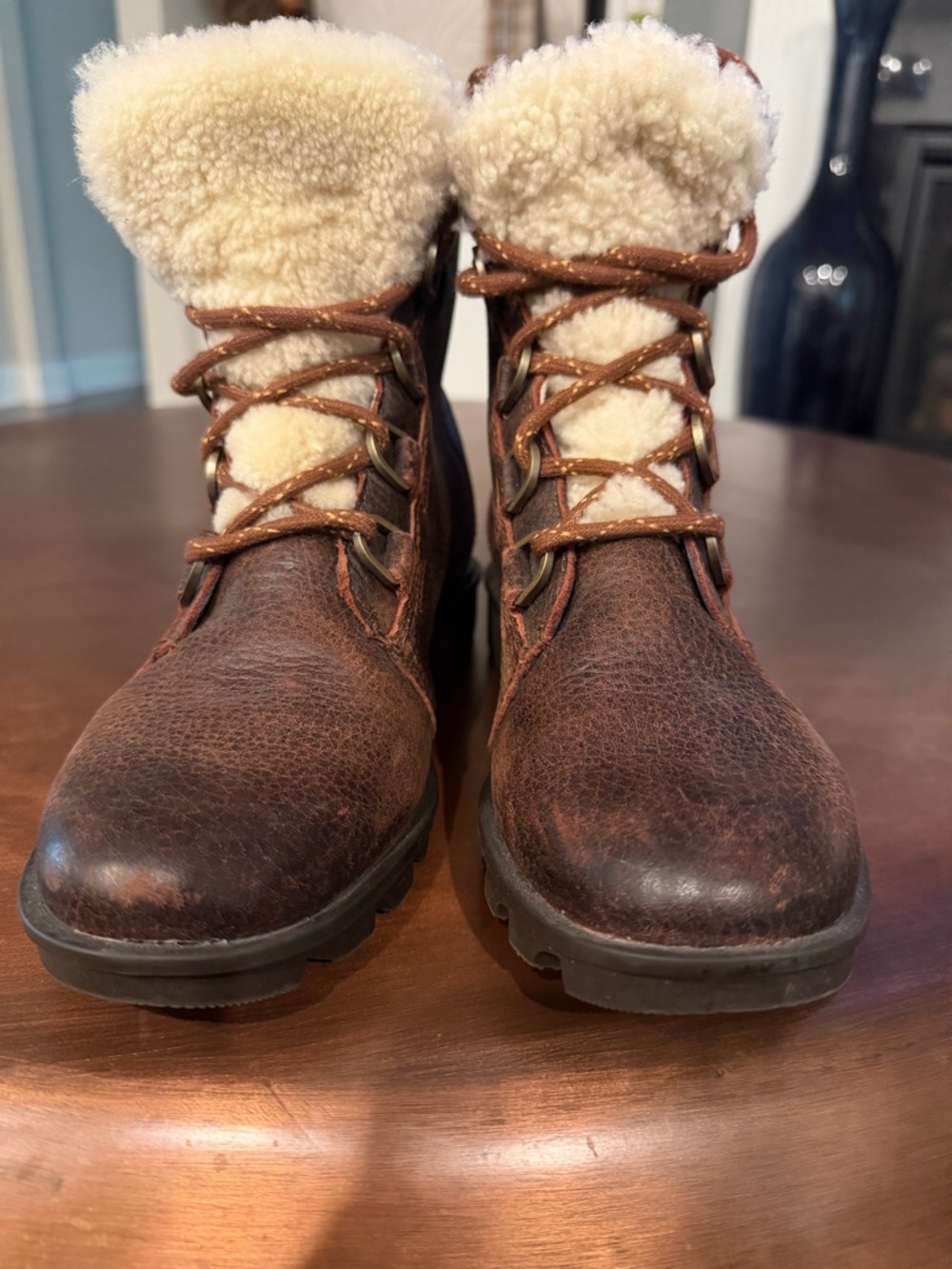 Women’s Sorel Brown Shearling-Lined Lace-Up Boots
